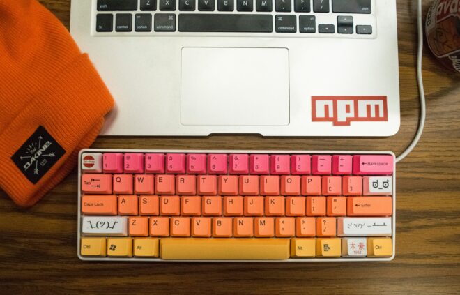 Keyboard on desk