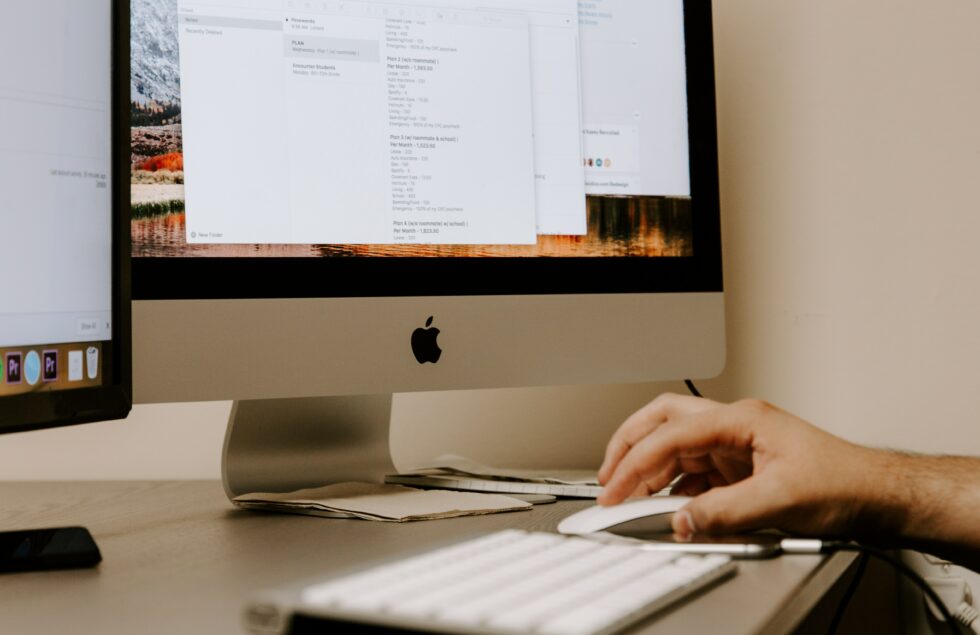 Person working on iMac