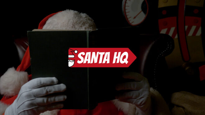 Santa HQ opening screen for Christmas