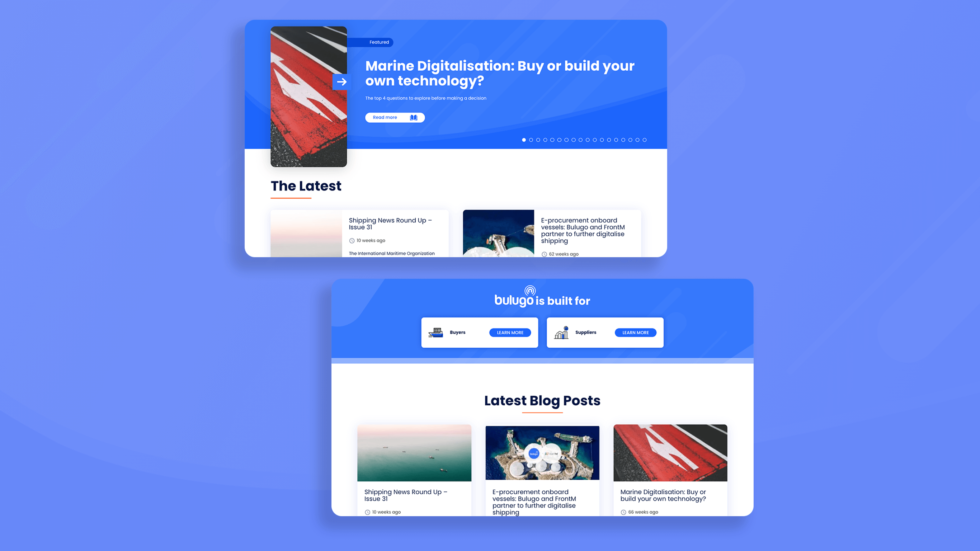 Maritime website mockup