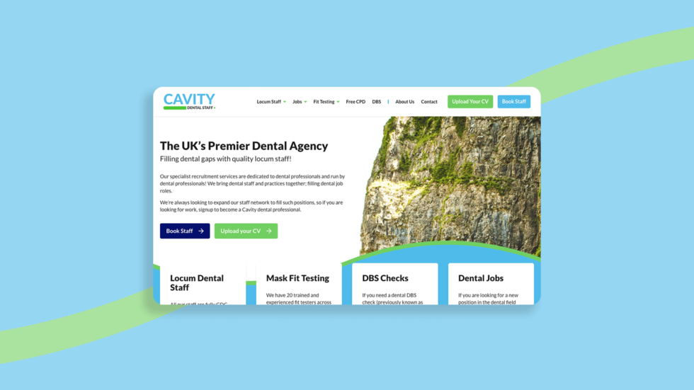 Cavity Dental Staff Recruitment Website Mockup
